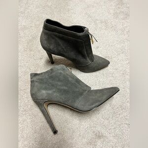 Renvy Grey Suede Heeled Boots Size 9